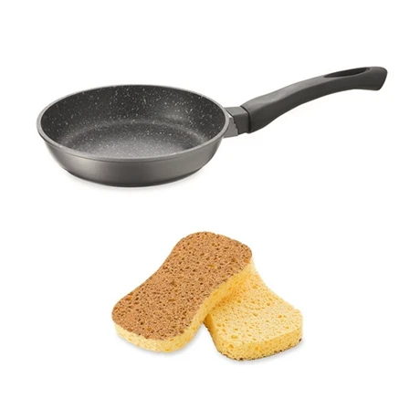 Set Poêle Anti-adhérente Dur Comme La Pierre 20 Cm Et 2 éponges Végétales 3 Set Poêle Anti-adhérente Dur Comme La Pierre 20 Cm Et 2 éponges Végétales