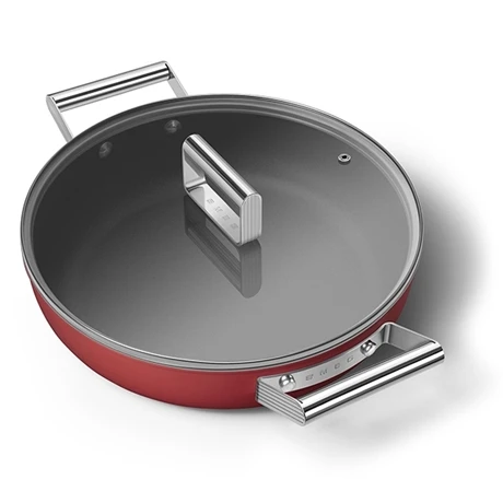 Smeg Sauteuse Aluminium Antiadhésive 28 Cm Rouge Mat Avec Couvercle En Verre Trempé 3 Smeg Sauteuse Aluminium Antiadhésive 28 Cm Rouge Mat Avec Couvercle En Verre Trempé