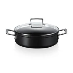 Le Creuset Sauteuse Rondeau Anti-adhérente Les Forgées 28 Cm Et Couvercle En Verre