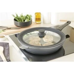 Couvercle En Verre Et Silicone Noir Multidiamètres 28, 30 Et 32 Cm -Le Creusec Boutique 147001 2 1 Couvercle en verre et silicone noir multidiametres 28 30 et 32 cm Mathon