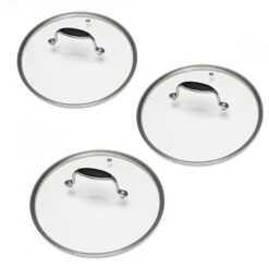 Lot 3 Couvercles En Verre Excell'Inox 16, 18 Et 20 Cm