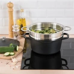 Lot Panier Vapeur Multidiamètre Et Couvercle En Verre Excell'Inox 24 Cm -Le Creusec Boutique 229003 2 1 Lot panier vapeur multidiametre et couvercle en verre Excell Inox 24 cm Mathon