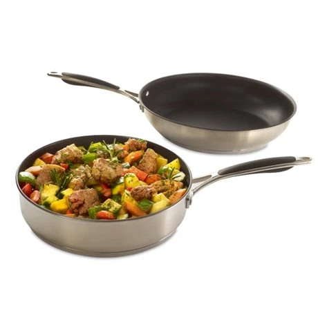 Set Poêle Et Sauteuse Antiadhérentes Inox Excell'Inox 24 Cm 3 Set Poêle Et Sauteuse Antiadhérentes Inox Excell'Inox 24 Cm