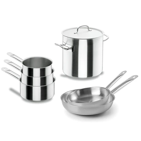 Batterie De Cuisine Tout Inox : 3 Casseroles, 2 Poêles Et 1 Marmite Chef Classic 3 Batterie De Cuisine Tout Inox : 3 Casseroles, 2 Poêles Et 1 Marmite Chef Classic