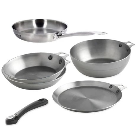 De Buyer Batterie 5 Pièces Avec Manche Amovible Mineral B 3 De Buyer Batterie 5 Pièces Avec Manche Amovible Mineral B